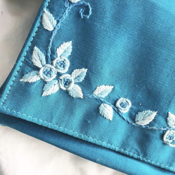 Turquoise Blue silk embroidered Clutch Bag Set NWT - Picture 6 of 7
